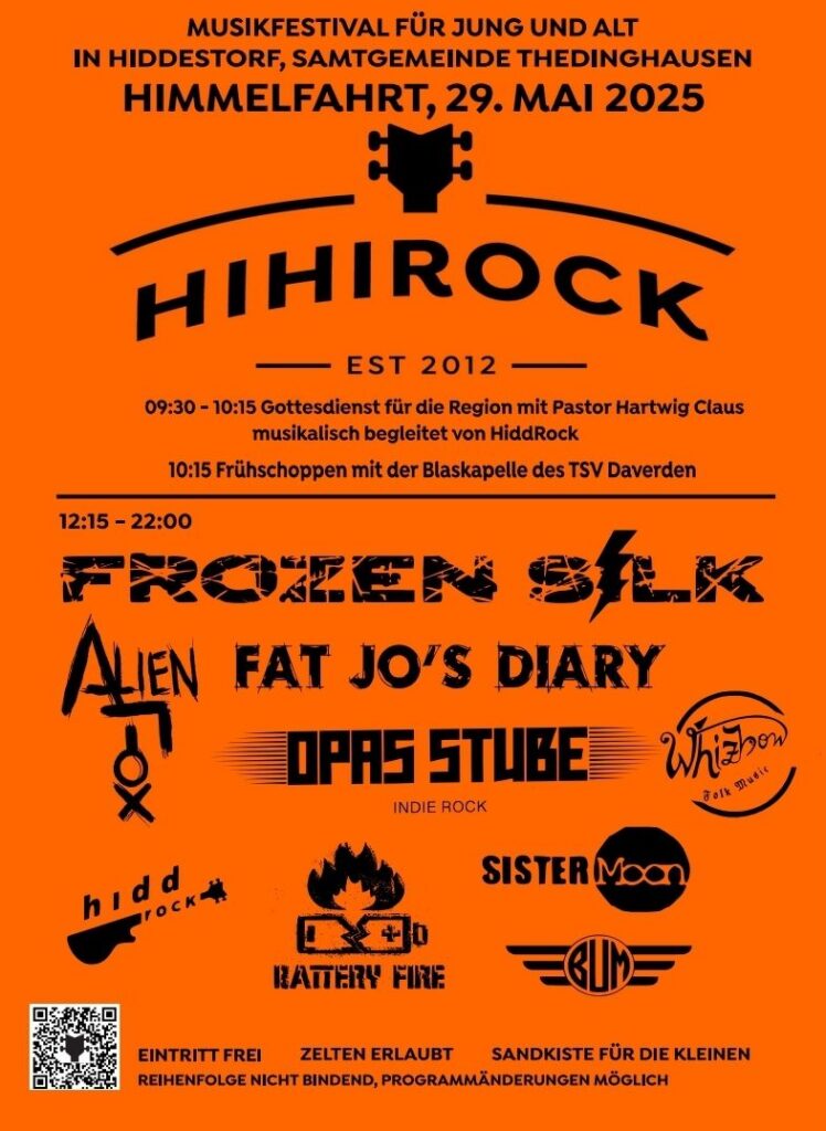 See us live on stage at HIHIROCK Music Festival in Hiddestorf!